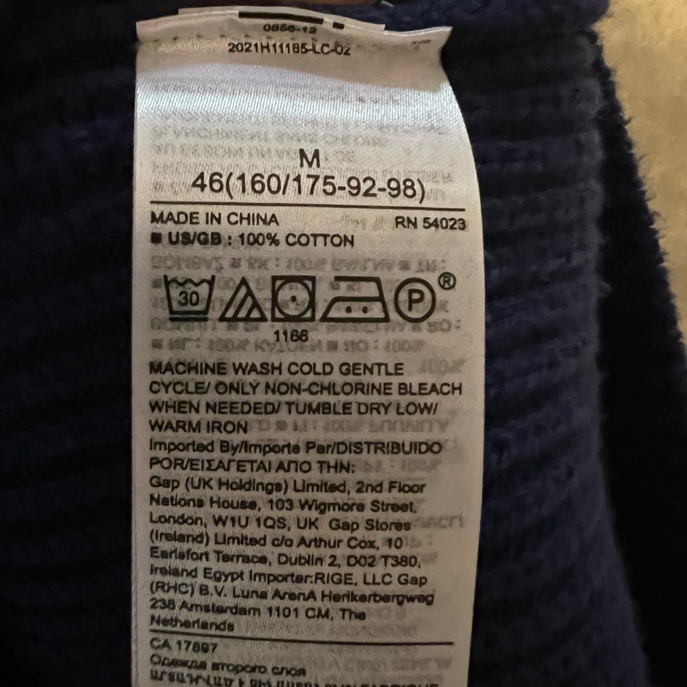 NWT Banana Republic Deep Blue Crew Neck 100% Organic cotton oversized sweater - Picture 10 of 10